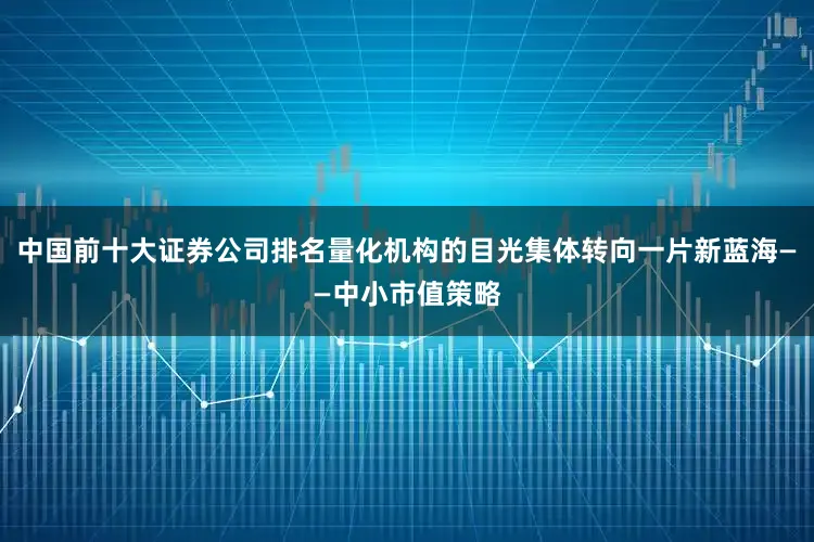 中国前十大证券公司排名量化机构的目光集体转向一片新蓝海——中小市值策略